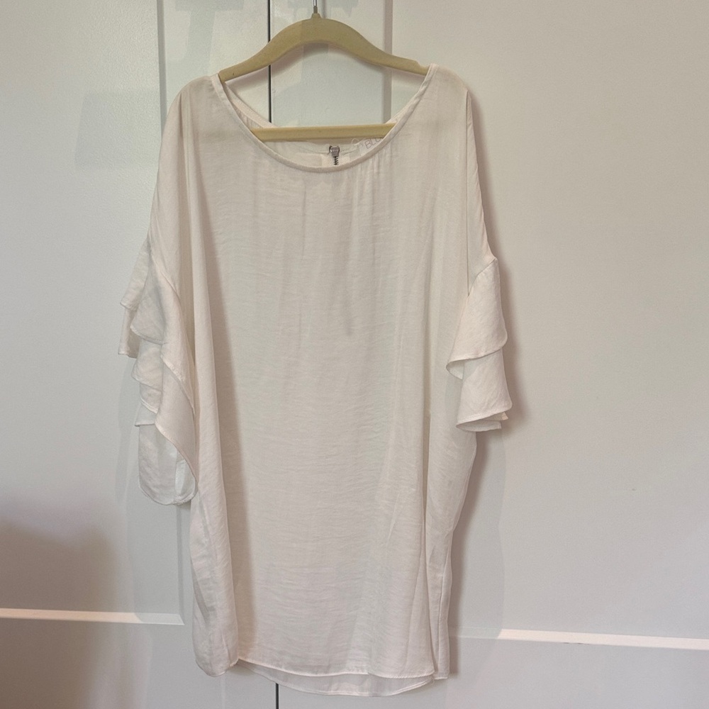Blush White Flowing Women's Tunic